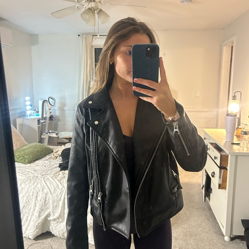 H&M Black Leather Biker Jacket